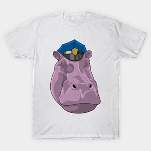 Hippo as Police officer Police T-Shirt